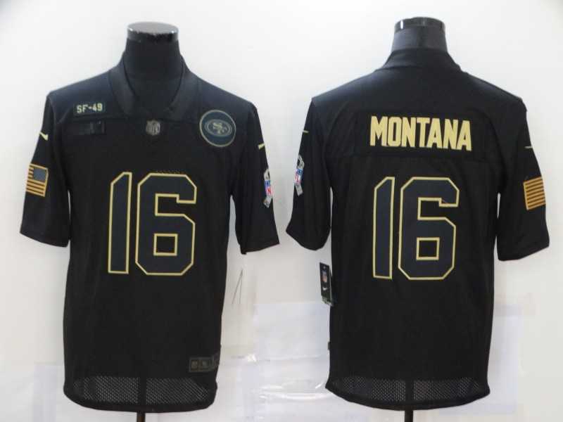 Nike 49ers 16 Joe Montana Black 2020 Salute To Service Limited Jersey,We sell and wholesale Nike 49ers 16 Joe Montana Black 2020 Salute To Service Limited Jersey on line form chian!